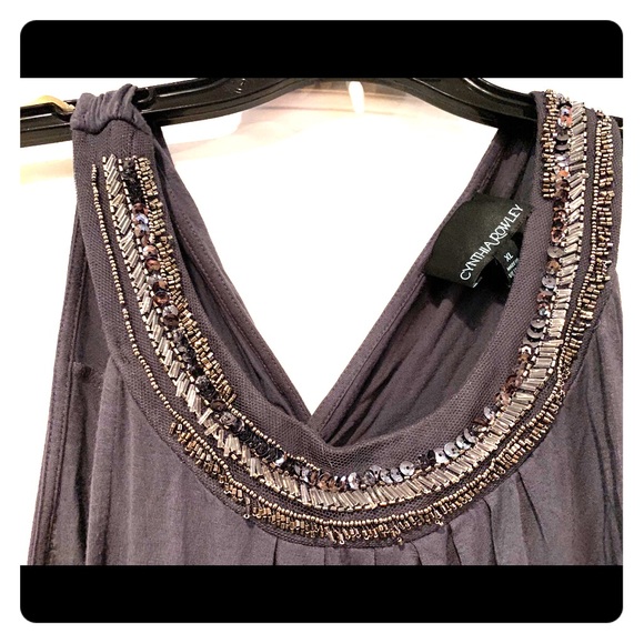 Cynthia Rowley Tops - Cynthia Fowler beaded tank xl a few beads missing